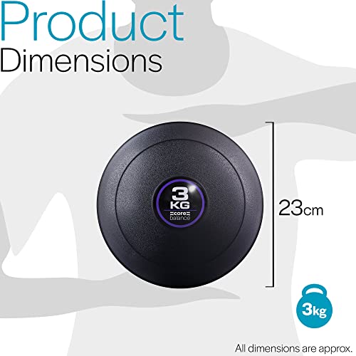 Core Balance Slam Ball No Bounce Medicine Exercise Ball Heavy Duty PVC for Strength Training (3kg) - Image 7