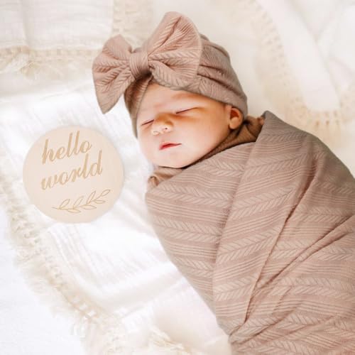 Image of BQUBO Newborn Receiving Blanket Hat Mittens Set for Baby, Unisex Baby Boys Girls Essentials, Newborn Registry Must Haves, Stroller Crib Shower Gifts