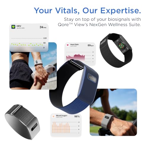 Image of Pebble Qore View Fitness Band with 30 Days Battery Life | 100+ Sports Modes | Advanced Health Tracking | HR & SpO2| Stress | Sleep Monitoring (Deep Black)