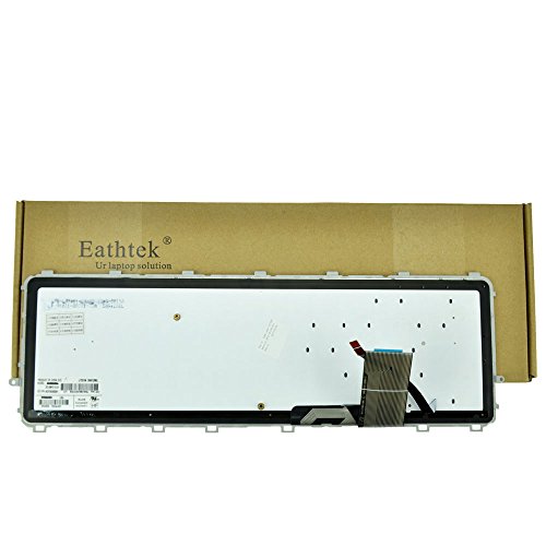 Eathtek Replacement Keyboard with Backlit and Silver Frame for HP Envy 15-J 15Z-J 17-J 17T-J 17-J106TX 17-J110EW 17-J120US 17-J130CL 17-J150 Series Black US Layout, 711504-001 711505-001 NSK-CN4BV