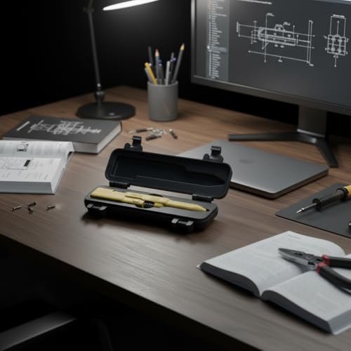 Tactical Slide Action Ballpoint Pen - EDC with Case (Black) - Image 6