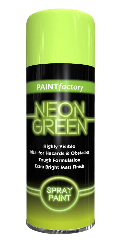 SCHNAZZ 6 x Neon Green Spray Paint 200ml Fluorescent Bright Aerosol Extra Bright Graffiti (Banksey) Paint Assorted Colour