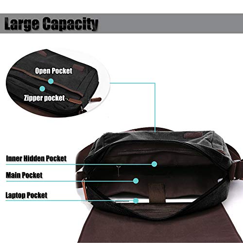 Bolsas messenger para portátiles y bolsos bandolera de hombres en lona resistente para trabajo 5
