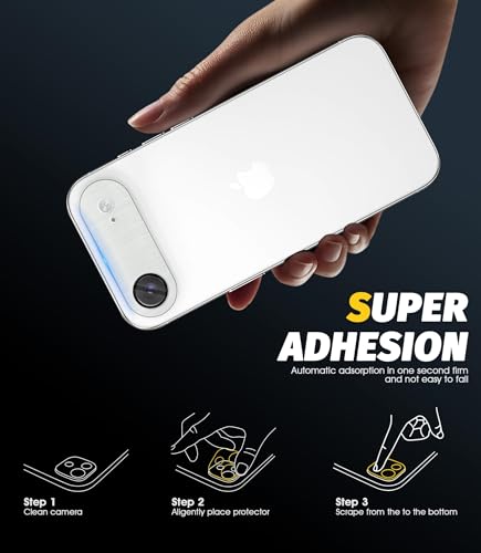 Image of PreCure (2 Pack) Camera Lens Protector Compatible with iPhone 17 Air, Premium Brushed Aluminum Alloy Frame + Tempered Glass, Precise Camera Cutouts, Anti-Scratch, Ultra HD Clarity - Silver