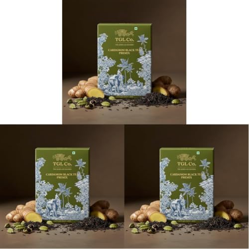 Image of TGL Co. Instant Cardamom Black Tea Premix (14 Sachets) Quick & Easy To Make Elaichi (Cardamom) Flavored Tea Premix Sachets - 14g Per Serve (Pack of 3)