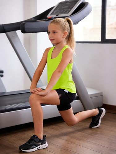 Image of Haloumoning Girls Athletic Tank Tops Racerback Sleeveless Dry Fit Active Sports Running Yoga Shirts