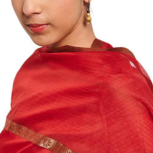 Image of Fabindia Cotton Silk Maheshwari Dupatta (Red-10715386)