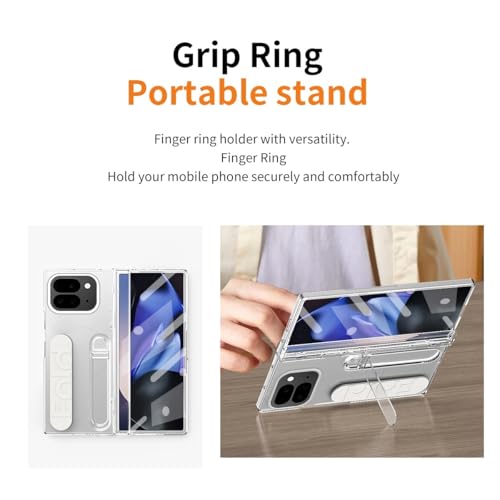 Coque Pixel 9 Pro Fold robuste transparente avec support et vitre intégrée - 3