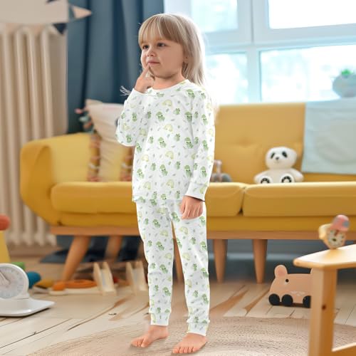 Cotton Pajamas Set 2 Piece Soft Comfy Cute Cartoon Frog Pjs Long Sleeve Lounge Sleepwear 5