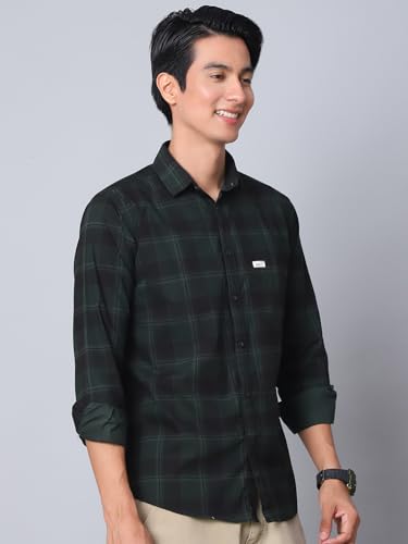 Image of Majestic Man Comfort Cotton Slim Fit Checked Casual Shirt for Men
