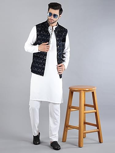 Image of Uri and MacKenzie Men's Silk Blend Kurta Pajama with Designer Ethnic Nehru Jacket /Modi Jacket