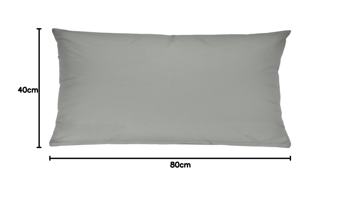 Wasserbetten-Markensho Poszewka na poduszkę z bawełny renforcé, poszewka na poduszkę, 40 x 80 cm, w wielu kolorach, 2 x 40 x 80 cm, kolor szary