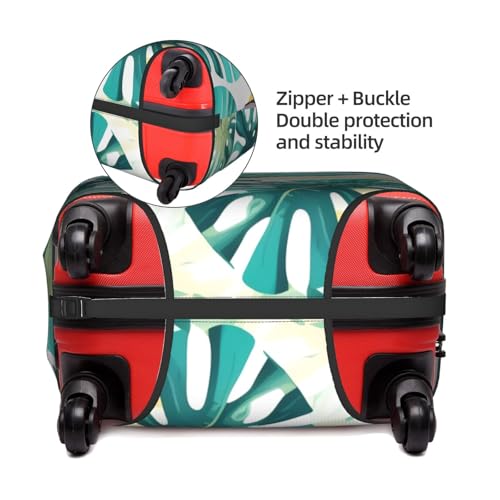 Tropical beach plant theme print Luggage cover, suitcase protector, elasticated protective sleeve, fits 18-32 inch suitcases3