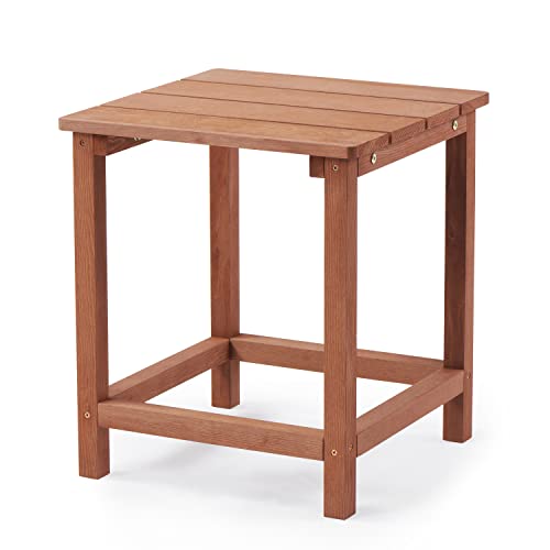 Soliwood SOLIWOOD-NEW ADIRONDACK TABLE-DARK BROWN Outdoor Wooden Adirondack Patio Side Table, Cedar Wood Garden End Table cover