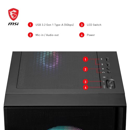 Boîtier PC Moyen Tour MSI MAG Forge 320R Airflow compatible ATX et GPU RTX 40