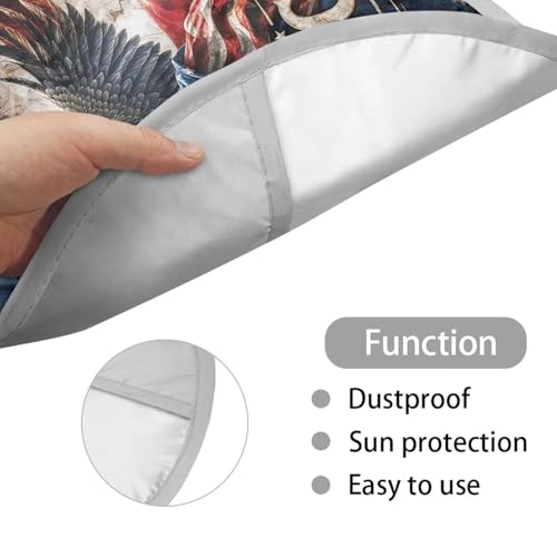 Image of Steering Wheel Cover Sunshade Easy to Install Eagle 250th Anniversary Steering Wheel Sun Shade Cover Block UV Rays Cool Car Interior Accessories for Sun Heat Fit Most Car