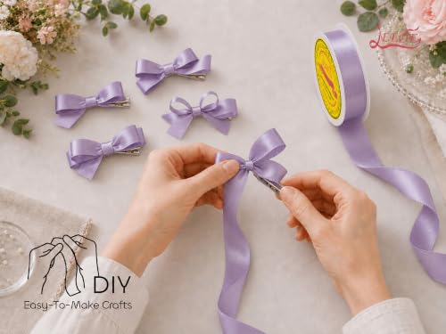 Image of Double Face Dusty Purple Satin Ribbon 7 /8 inch X 25 Yards Polyester Dusty Purple Ribbon for Gift Wrapping Very Suitable for Weddings Party Hair Bow Invitation Decorations and More