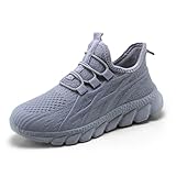 DLWKIPV Boys Girls Walking Shoes Kids Slip On Running Tennis Sneakers Athletic Non Slip Lightweight Breathable Comfortable Casual Fashion Light Gray Blue Size 3