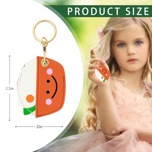 Image of Leather Keychain Case Holder Compatible with Apple AirTag, GPS Airtag Keychain Finder Tracker with Key Ring, Anti-Scratch Protective Air Tag Cover | Leather