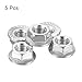 uxcell Flange Left Hand Nuts, M8x1.25mm 304 Stainless Steel Serrated Flange Left Hand Reverse Nuts for Assembling and Fastening, Silver 5pcs