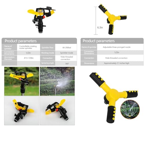 Tripod-Sprinkler-6-Different-Impact-sprinklers-Spray-Water-Spray-Two-Modes-360-Large-Area-Coverage-Suitable-for-Garden-Farm-Yard-Lawn-Irrigation-sprinklers-for-Yard-Water-Sprinkler-for-Lawn