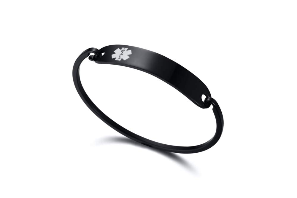 Snapklik.com : PACEMAKER Medical Alert ID Black Stainless Steel ...