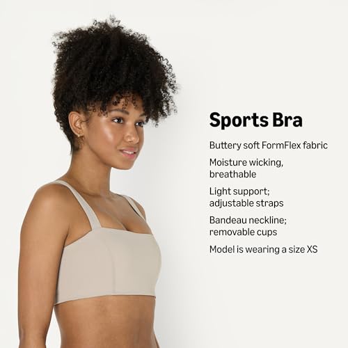 Image of Amazon Essentials Women's Active FormFlex Buttery Soft Light Support Bandeau Sports Bra with Adjustable Straps