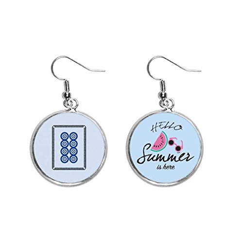 Pendientes de sandía verano Mahjong Circle puntos 8 tile pattern 1