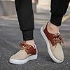 Skate Casual Shoes Mens, Canvas Casual Shoes Flat Bottom Boat Shoe Lightweight Low Top Shallow Shoe Non-Slip Outdoor Sneakers Solid Color Lace Up Sports Footwear Slip-On Round Toe Footwear #1