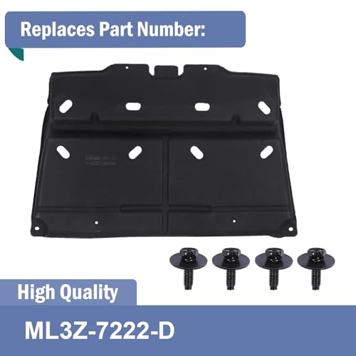 Image of Engine Splash Panel Shield Under Diaper with mounting Screws Compatible with Ford F150 F-150 2015 2016 2017 2018 2019 2020 2021 2022 2023 2024 OEM# ML3Z-7222-D