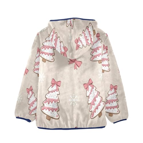 Christmas Tree Cookies Toddler Fleece Jacket Girl Boys Hooded Fleece Jacket Coat Warm Outwear Zip-up 3-10T2