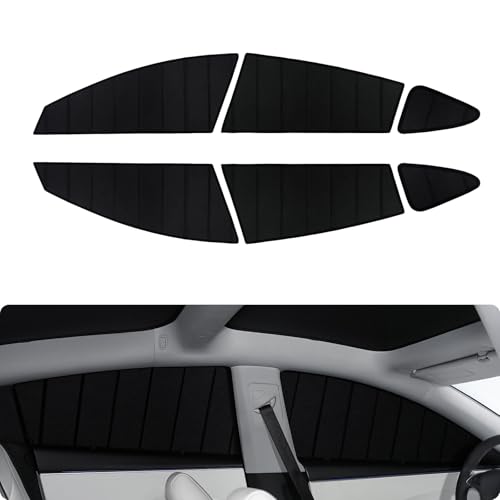 BASENOR [Upgraded Gen2] Tesla Model 3 Side Window Sunshade 2026-2017 6PCS Full Set Wrinkle-Free Window Covers for Kids Camping & Privacy Rest Rear Windshield Reflective UV Protection
