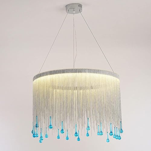Chandelier LED TRI-Color en chaîne d'aluminium pour un salon au design prestigieux