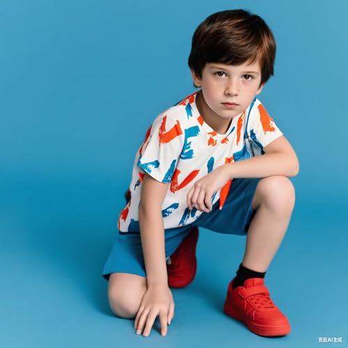 Image of Size 6-12 Years Boys Summer Fall Outfits Set 2PCS Short Sleeve T-Shirt & Shorts Sets Teen Fashion Clothing Sets