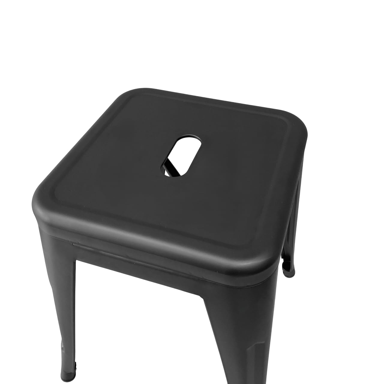 Kirchhoff Kleiner Metallhocker schwarz - stapelbar - Stahlrahmen - 46 cm Höhe - 39 cm Breite - 3,2 kg