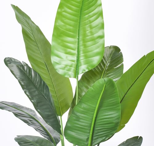 Image of HAIHONG 6FT Artificial Bird of Paradise Plant,Faux Palm Tree Potted Plant with Real Touch Leaves,Fake Trees for Home Living Room Office Indoor Outdoor Decor(6FT-1Pack)