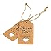 jijAcraft Gift Tags, 100 Pcs Kraft Paper Thank You Tags, Hollow Heart Baby Shower Favors Tags, with 66 Feet Jute Twine