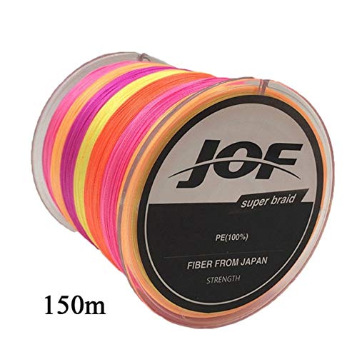 JOF Fishing Line 4 Strands 150m Colorful PE Big Horsepower Fishing Line