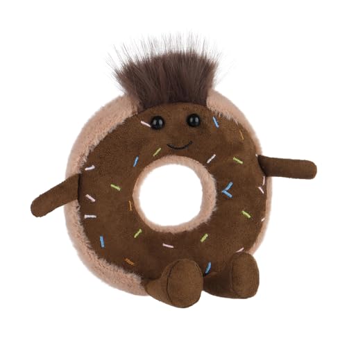 Apricot Lamb Schokoladen Donut Essen Plüschtiere für Kinder, weiche niedliche Kuscheltier für Baby Mädchen und Jungen, Flauschige Donut Essen Rosa 12 cm