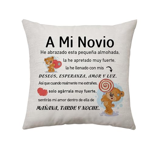 Aconesong Regalo para Novio de Novia, Fundas de Cojines para Hombre, Decoración de Oficina Familiar, Cumpleaños, San Valentín, Compromiso (A Mi Novio)