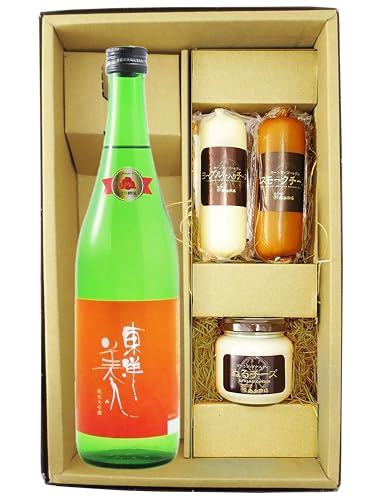 〔セット商品〕ノーブランド品 東洋美人 (とうようびじん) 純米大吟醸 プリンセス・ミチコ 720ml + こだわりチーズ3個( スモーク・ヨーグルト・ぬるチーズ スモーク )セット