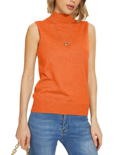 Image of INKOFF Sleeveless Mock Neck Turtleneck Knit Tops Women Dressy Casual Sweater Vest Business Work Tank