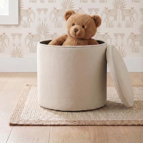 Image of Nurture& - Small Rounded Storage Ottoman - Ivory