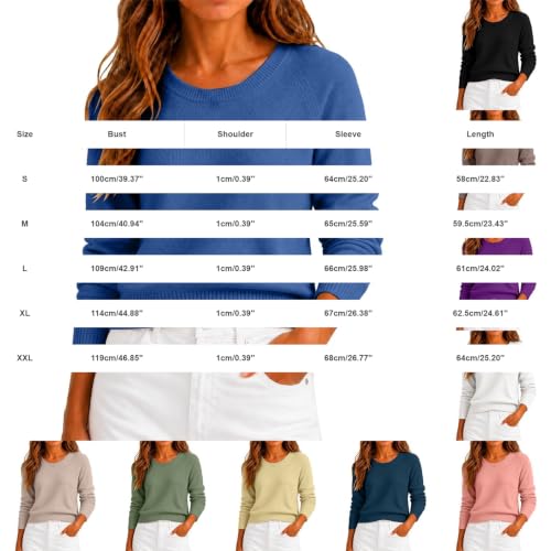Etroizye Oversized Sweaters for Women Knit Casual Warm Soft Cozy Sweater Blue L - image 4