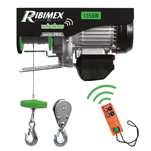 Ribimex Paranco Elettrico Telecomandato da 400/800 Kg con Puleggia e