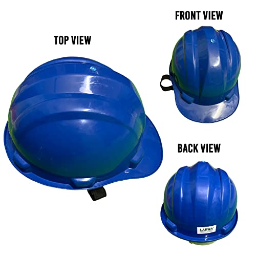 Image of LADWA Blue Heavy Duty Superior Safety Helmet, ISI Marked Industrial Head Protection Helmet for Construction, Factory, Warehouse and Outdoor Work Safety (Pack of 2)