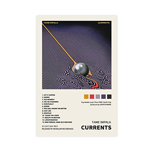 YEZLH Tame Poster Impala Currents Music Album Cover Canvas Poster Wall Art Decor Print Picture Paintings for Living Room Bedroom Decoration Unframe:12x18inch(30x45cm)