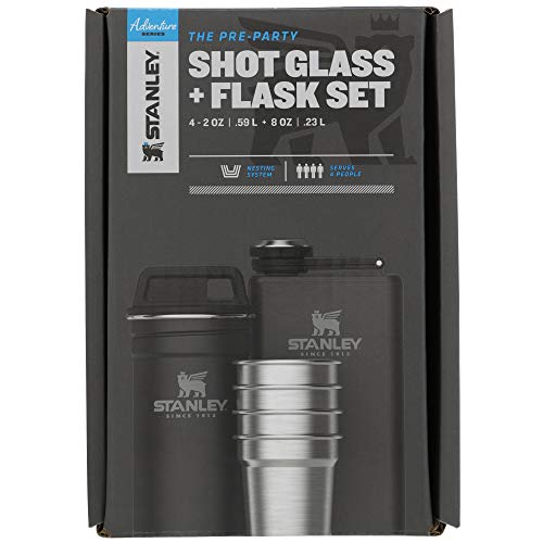 Stanley Stainless Steel Shot Glass and Flask Gift Set, Outdoor Adventure Pack