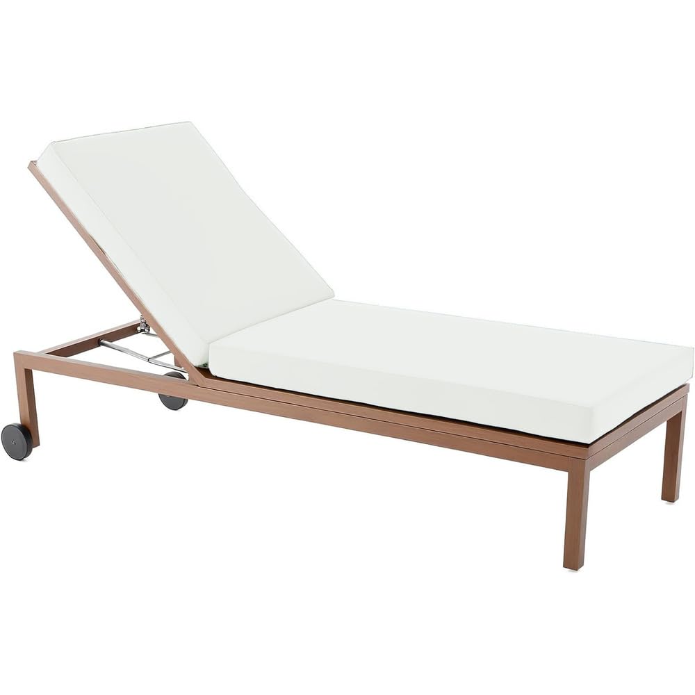 Cojines para muebles de patio reclinables y colchonetas de jardín blancas