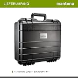 Mantona Outdoor Fotokoffer do aparatu DSLR, GoPro Action Cam/sprzęt fotograficzny (rozmiar M, wodoodporny, odporny na wstrząsy, pyłoszczelny) czarny